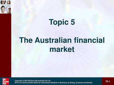 Topic 5 The Australian financial market