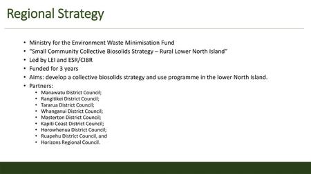 Regional Strategy Ministry for the Environment Waste Minimisation Fund