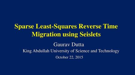 Sparse Least-Squares Reverse Time Migration using Seislets