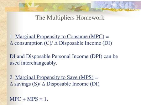 The Multipliers Homework