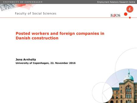 Posted workers and foreign companies in Danish construction