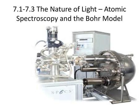 The Nature of Light – Atomic Spectroscopy and the Bohr Model