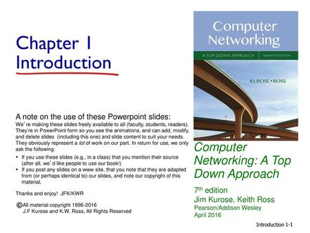 Chapter 1 Introduction Computer Networking: A Top Down Approach