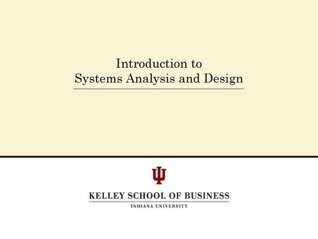 Introduction to Systems Analysis and Design