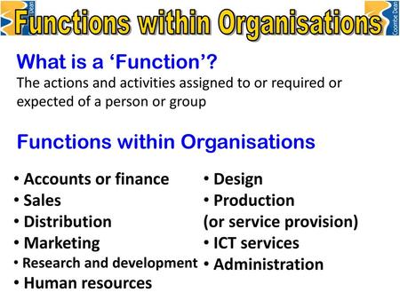 Functions within Organisations