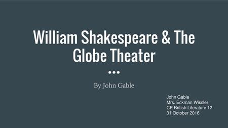 William Shakespeare & The Globe Theater