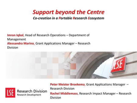 Support beyond the Centre Co-creation in a Portable Research Ecosystem