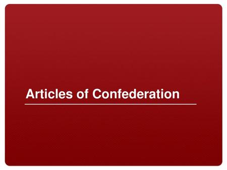 Articles of Confederation