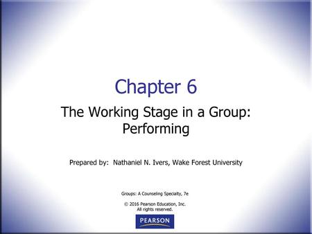 Chapter 6 The Working Stage in a Group: Performing