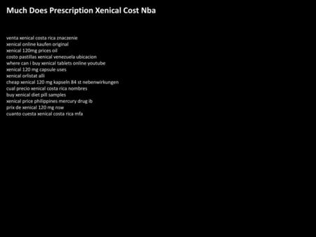 Much Does Prescription Xenical Cost Nba