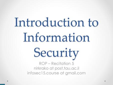 Introduction to Information Security