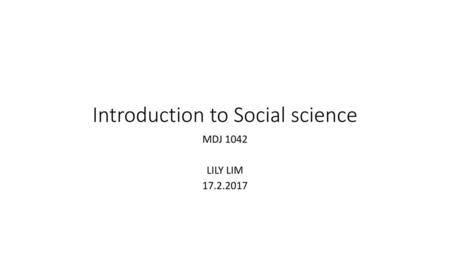 Introduction to Social science