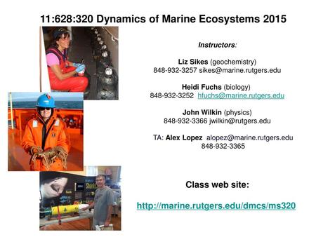 11:628:320 Dynamics of Marine Ecosystems 2015