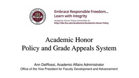 Academic Honor Policy and Grade Appeals System