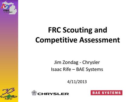 FRC Scouting and Competitive Assessment