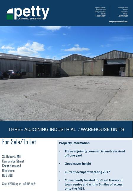 THREE ADJOINING INDUSTRIAL / WAREHOUSE UNITS