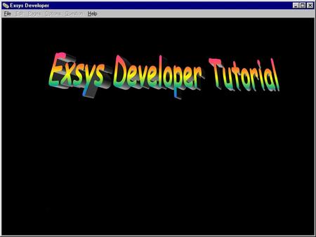 Exsys Developer Tutorial