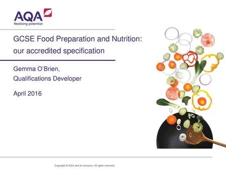 GCSE Food Preparation and Nutrition: our accredited specification