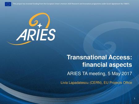 Transnational Access: financial aspects