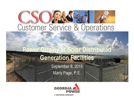 Power Quality at Solar Distributed Generation Facilities