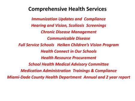 Comprehensive Health Services