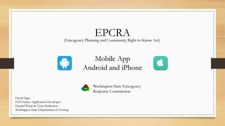 EPCRA Mobile App Android and iPhone