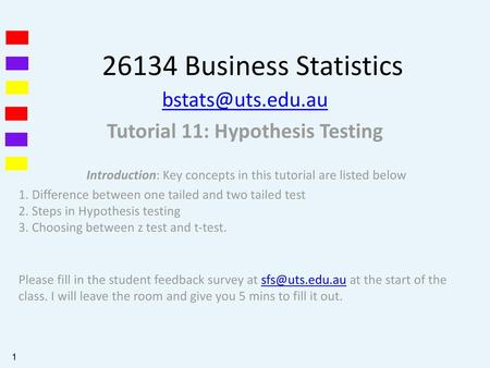 Tutorial 11: Hypothesis Testing