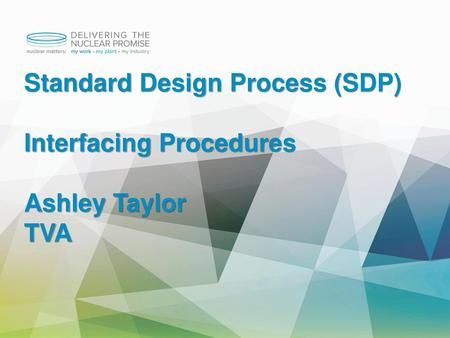 Standard Design Process (SDP) Interfacing Procedures Ashley Taylor TVA