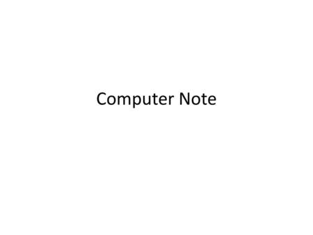 Computer Note.