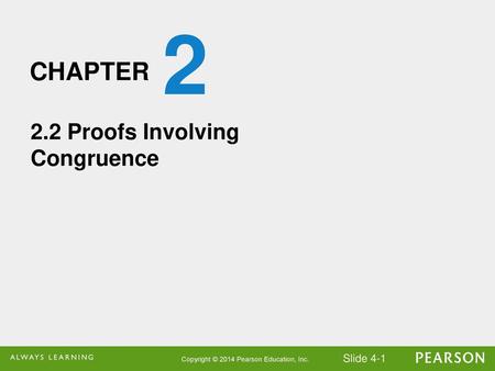 2.2 Proofs Involving Congruence