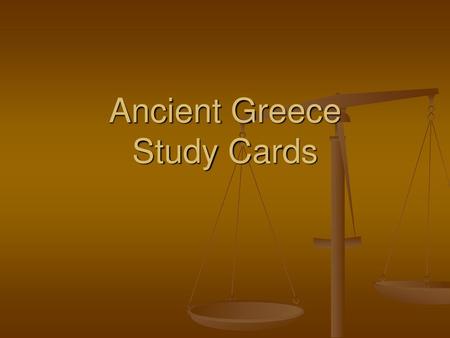 Ancient Greece Study Cards