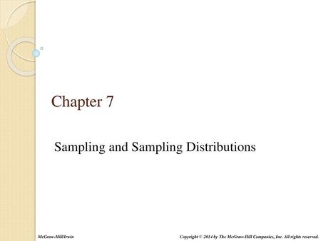 Sampling and Sampling Distributions