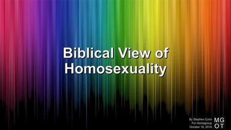 Biblical View of Homosexuality