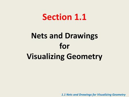 Section 1.1 Nets and Drawings for Visualizing Geometry