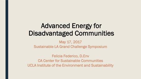 Advanced Energy for Disadvantaged Communities