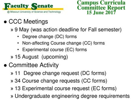 CCC Meetings Committee Activity