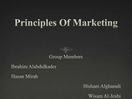 Principles Of Marketing