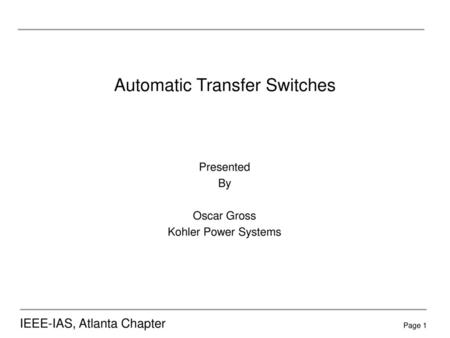 Automatic Transfer Switches