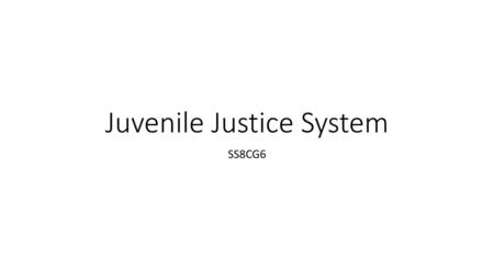 Juvenile Justice System