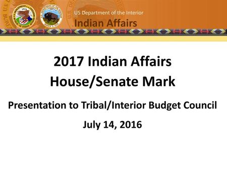 Presentation to Tribal/Interior Budget Council