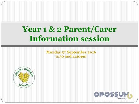 Year 1 & 2 Parent/Carer Information session