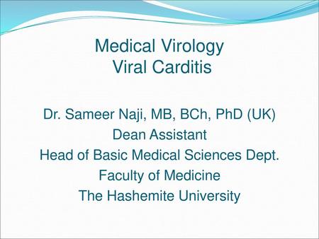 Medical Virology Viral Carditis