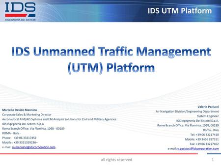 IDS Unmanned Traffic Management (UTM) Platform