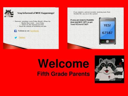 Welcome Fifth Grade Parents