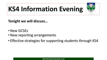 KS4 Information Evening