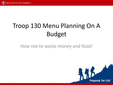 Troop 130 Menu Planning On A Budget