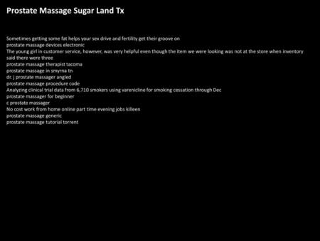 Prostate Massage Sugar Land Tx