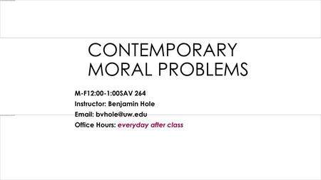 Contemporary Moral Problems