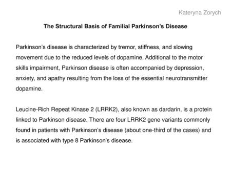 The Structural Basis of Familial Parkinson’s Disease