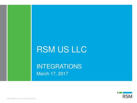 RSM US LLC Integrations